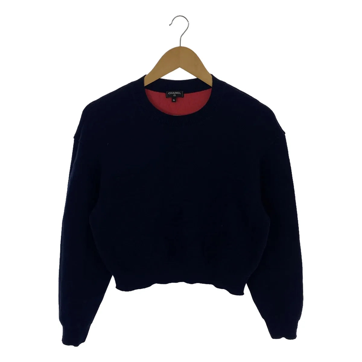 CHANEL / シャネル | P70525K / カシミヤ ココマーク ロゴ クルーネック ニット プルオーバー | 36 | ネイビー | レディース