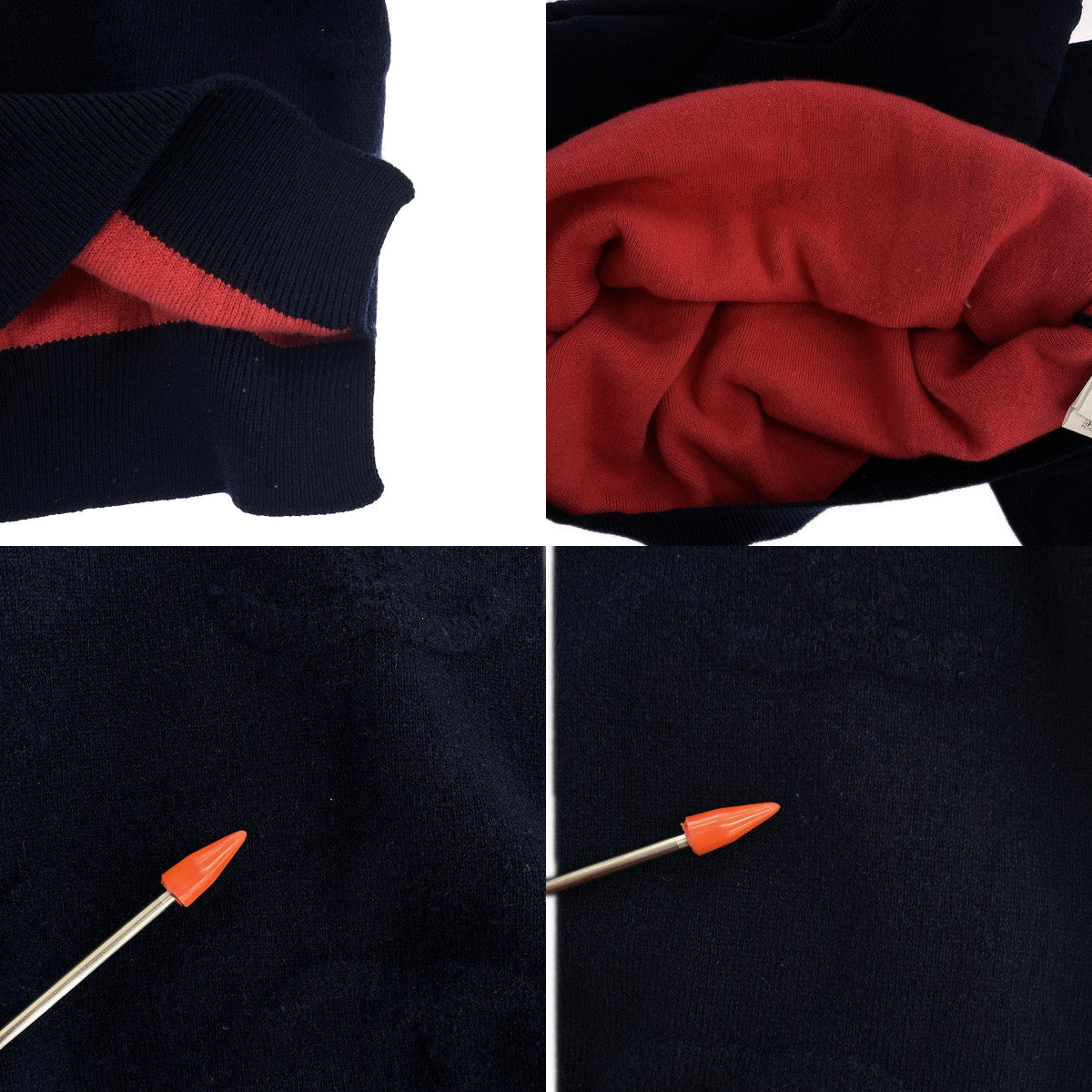 香奈兒 | P70525K / 羊絨 Coco Mark 標誌圓領針織套頭衫 |尺寸 36 |海軍 |女子的