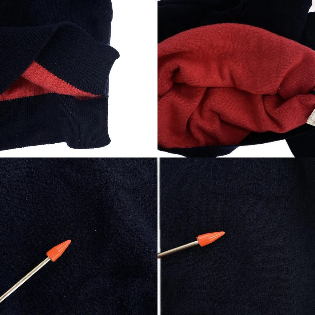 香奈兒 | P70525K / 羊絨 Coco Mark 標誌圓領針織套頭衫 |尺寸 36 |海軍 |女子的