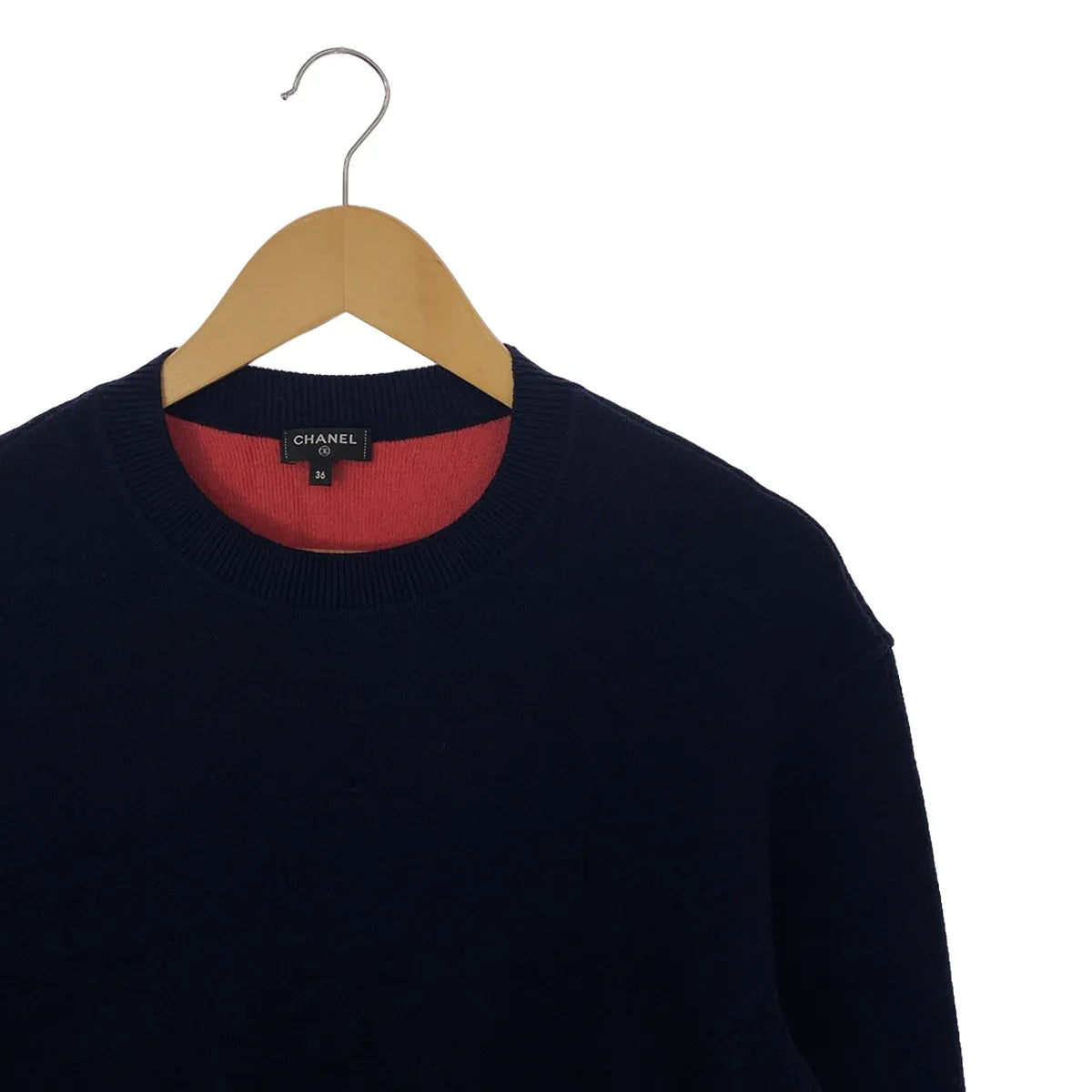 CHANEL / シャネル | P70525K / カシミヤ ココマーク ロゴ クルーネック ニット プルオーバー | 36 | ネイビー | レディース