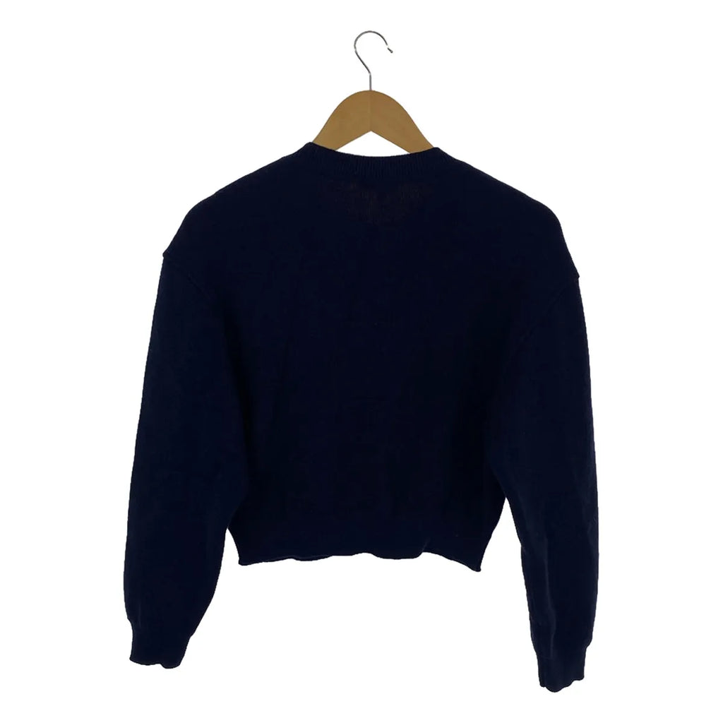 香奈兒 | P70525K / 羊絨 Coco Mark 標誌圓領針織套頭衫 |尺寸 36 |海軍 |女子的
