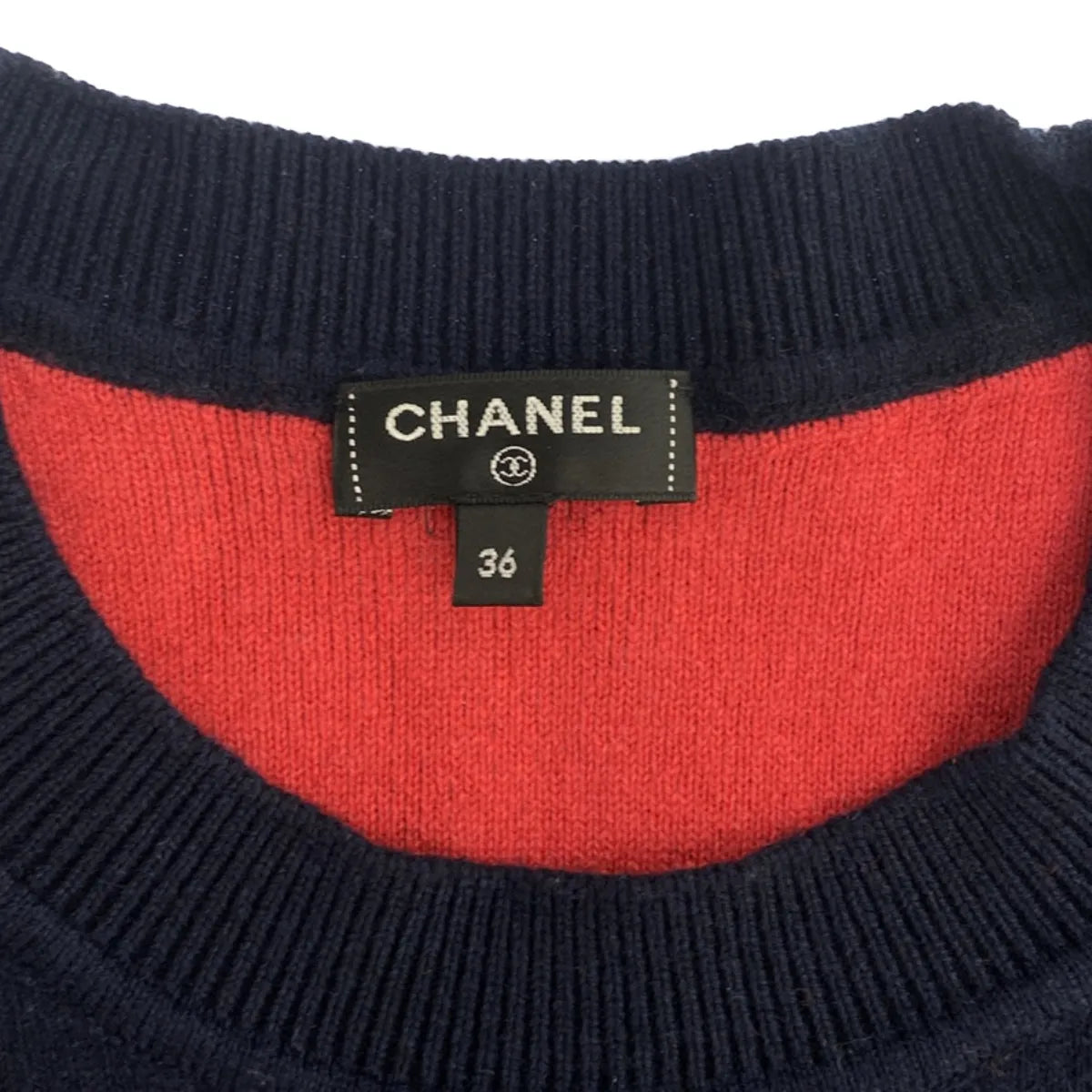 CHANEL / シャネル | P70525K / カシミヤ ココマーク ロゴ クルーネック ニット プルオーバー | 36 | ネイビー | レディース