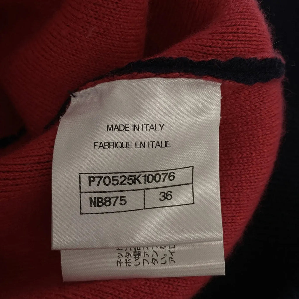 香奈兒 | P70525K / 羊絨 Coco Mark 標誌圓領針織套頭衫 |尺寸 36 |海軍 |女子的