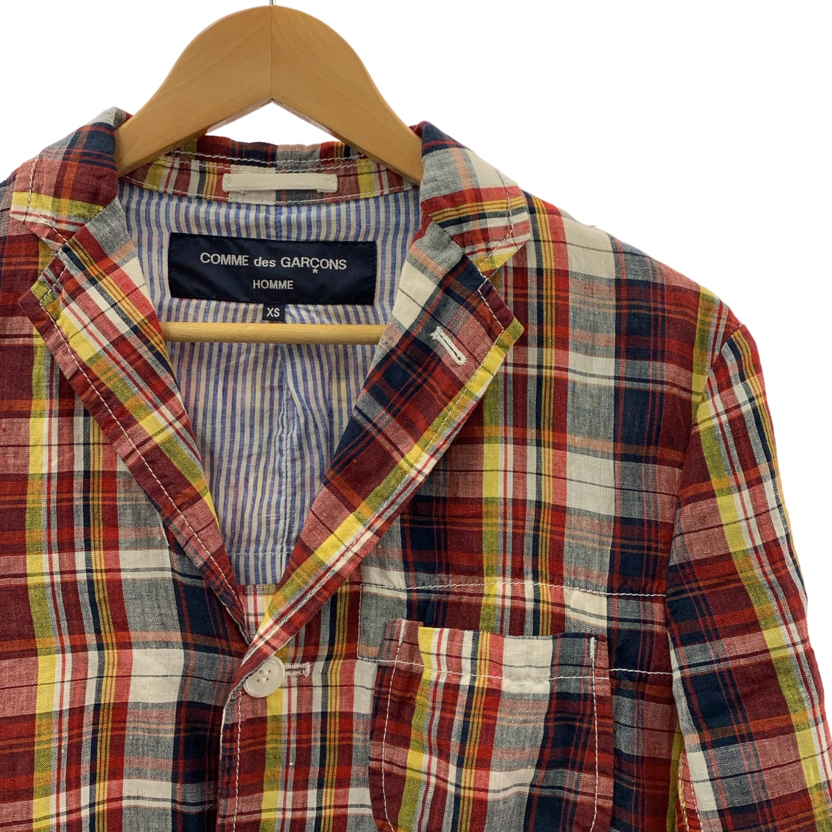 COMME des GARCONS HOMME / コムデギャルソンオム | 2013SS | ブリーチ加工 シングルブレスト ジャケット | XS | メンズ