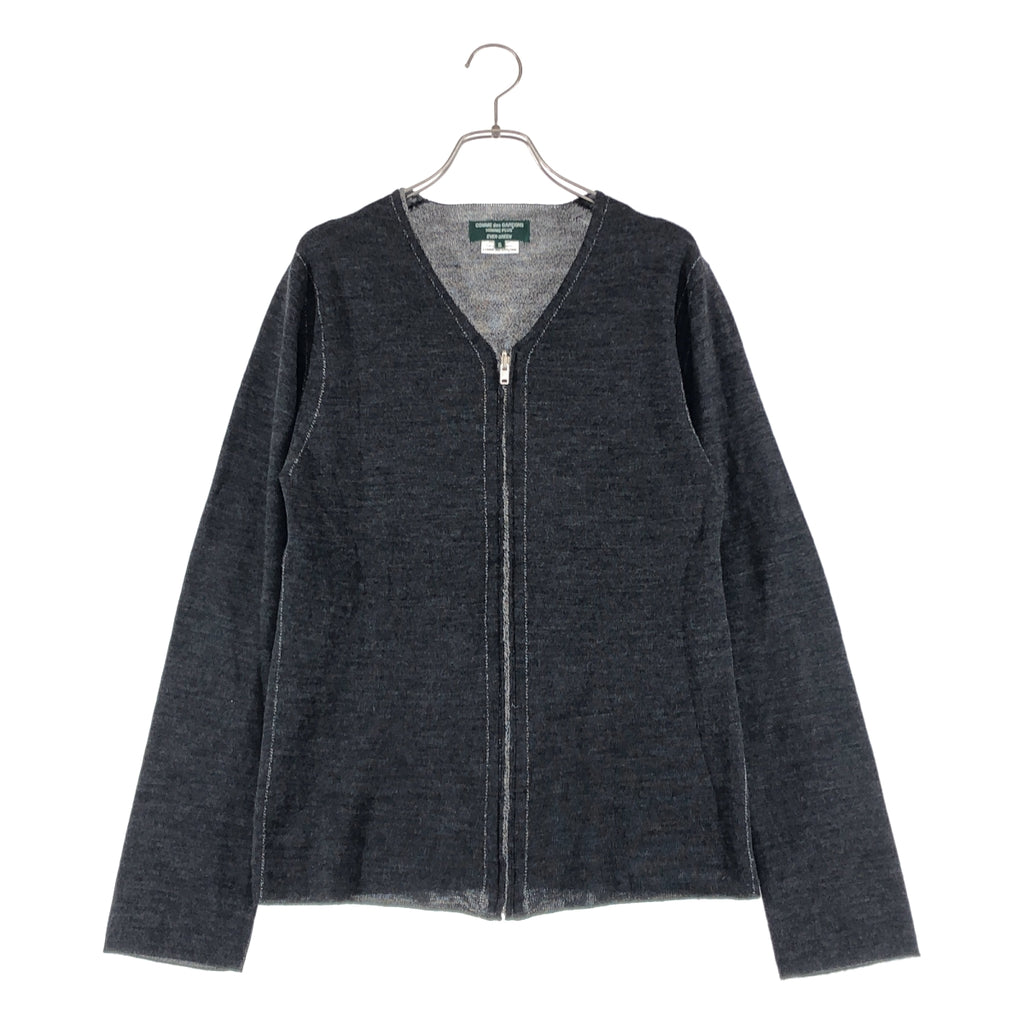 COMME des GARCONS HOMME PLUS / コムデギャルソンオムプリュス | 2007AW | EVER GREEN ウール ジップアップ Vネック ニットカーディガン | S | メンズ