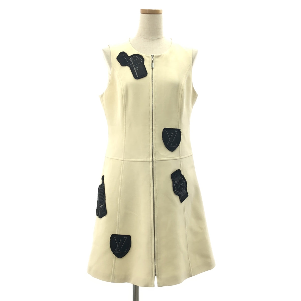 【신품】 Louis Vuitton / 루이비통 | 프론트 Zip 패치 원피스 | 38 | 아이보리 | 여성