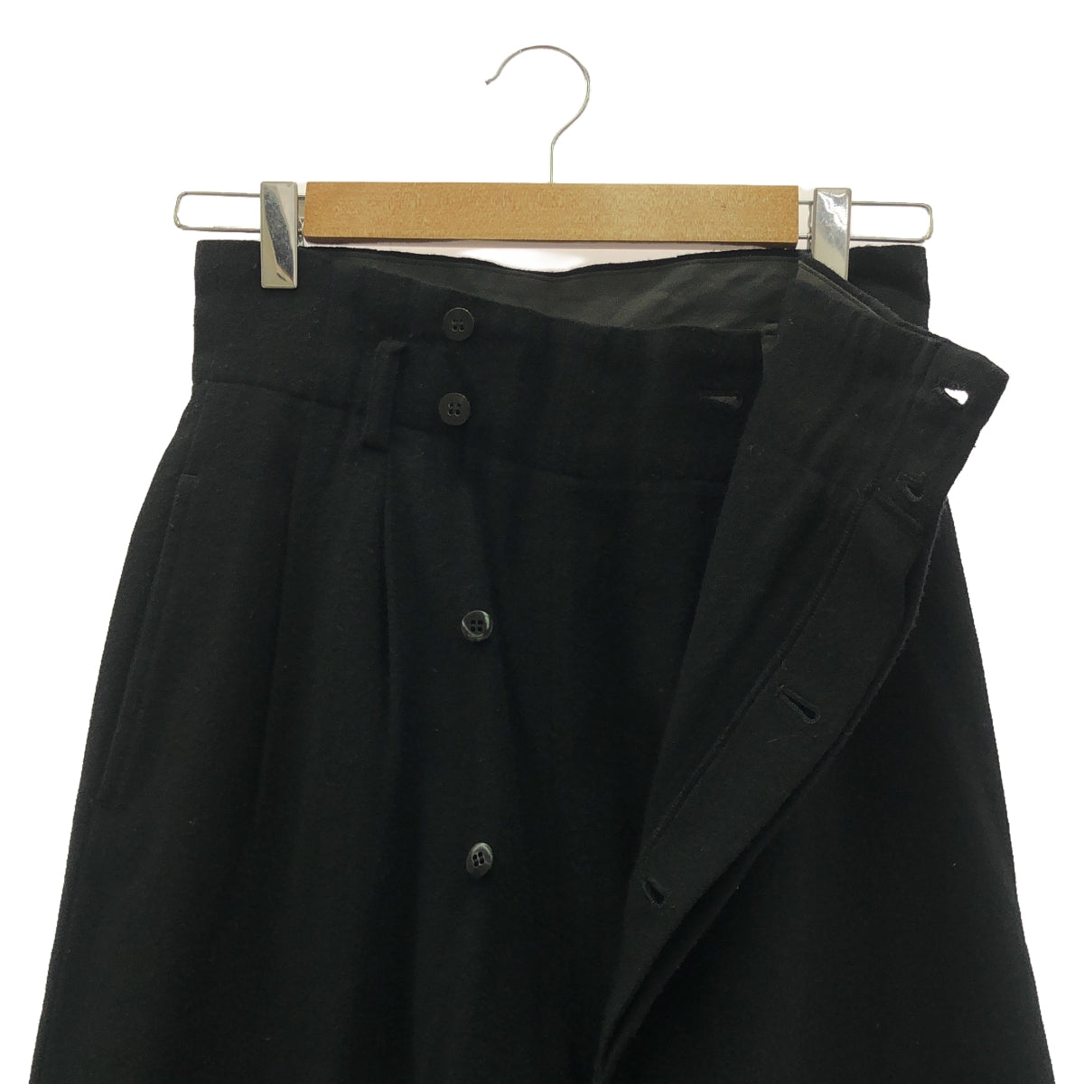 tricot COMME des GARCONS / トリココムデギャルソン | AD1988 | ウール タック アシンメトリー ワイドパンツ | M | ブラック | レディース