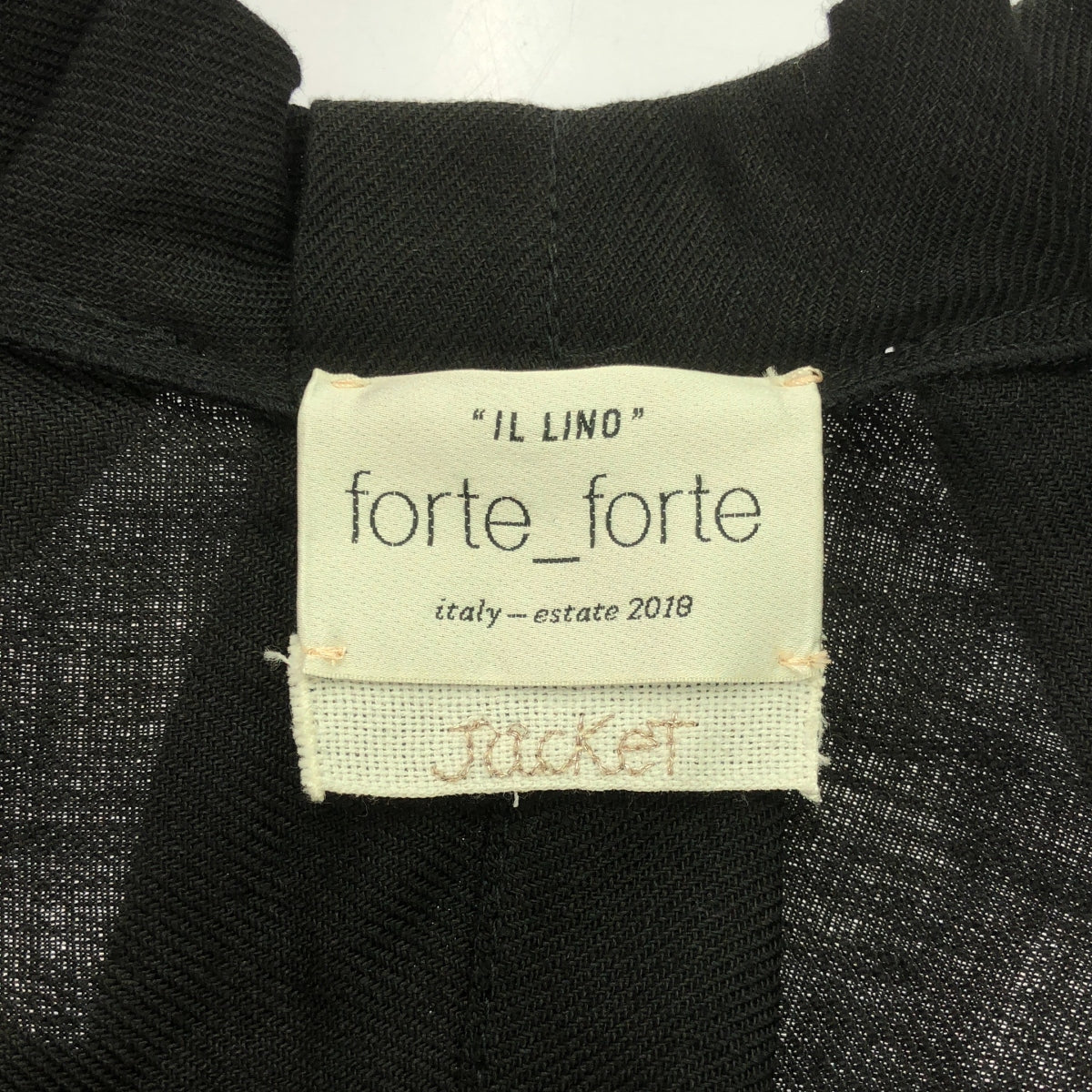 forte_forte / フォルテフォルテ | バックスリット リネン ショート ジャケット | 1 | ブラック | レディース