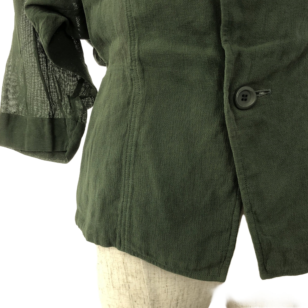 ISSEY MIYAKE | 1996SS / 90s~ | Silver tag, dyed, modified, dolman sleeve, single-breasted jacket | 2 | Green | Women's