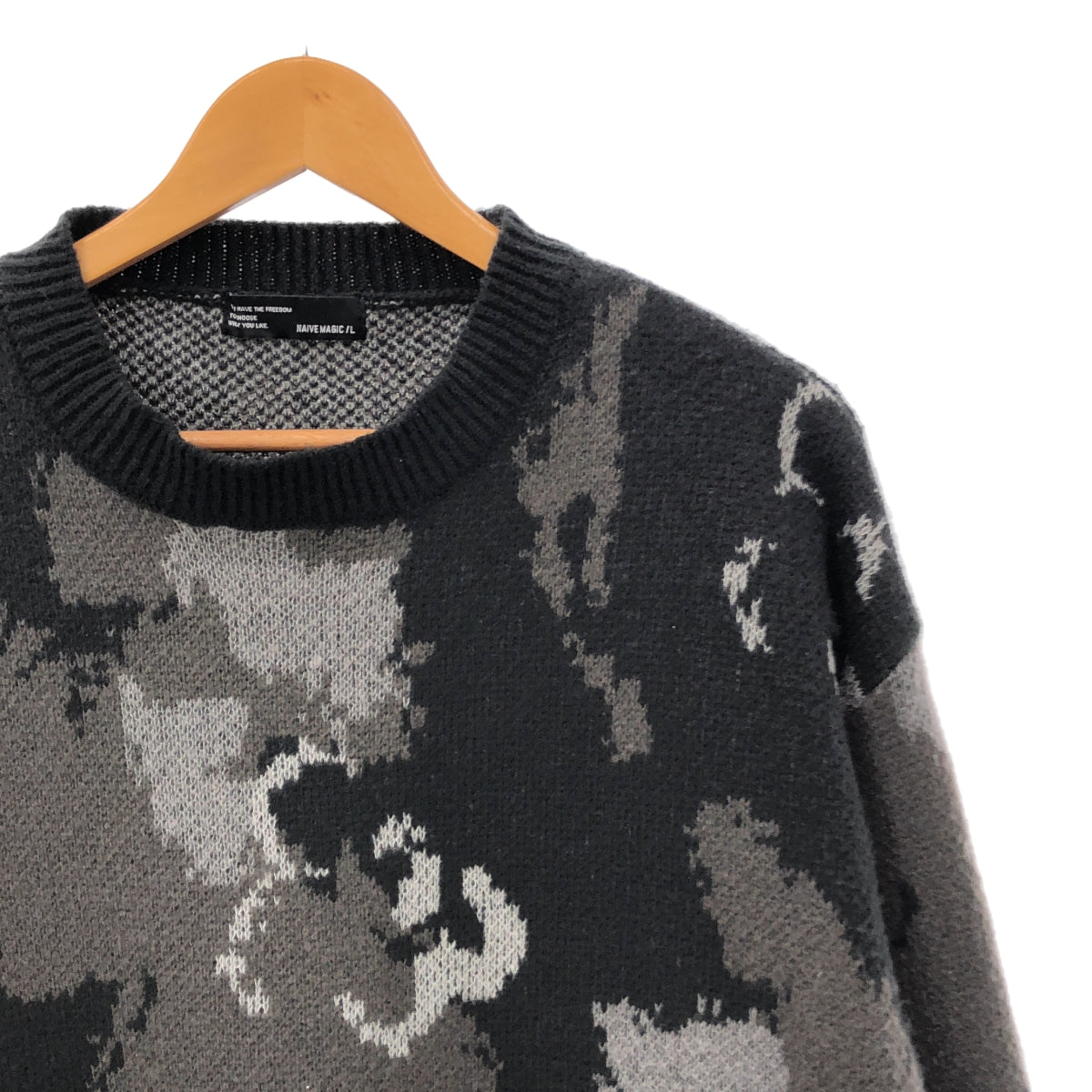 NAIVE MAGIC | Jacquard crew neck knit pullover | L | Men's