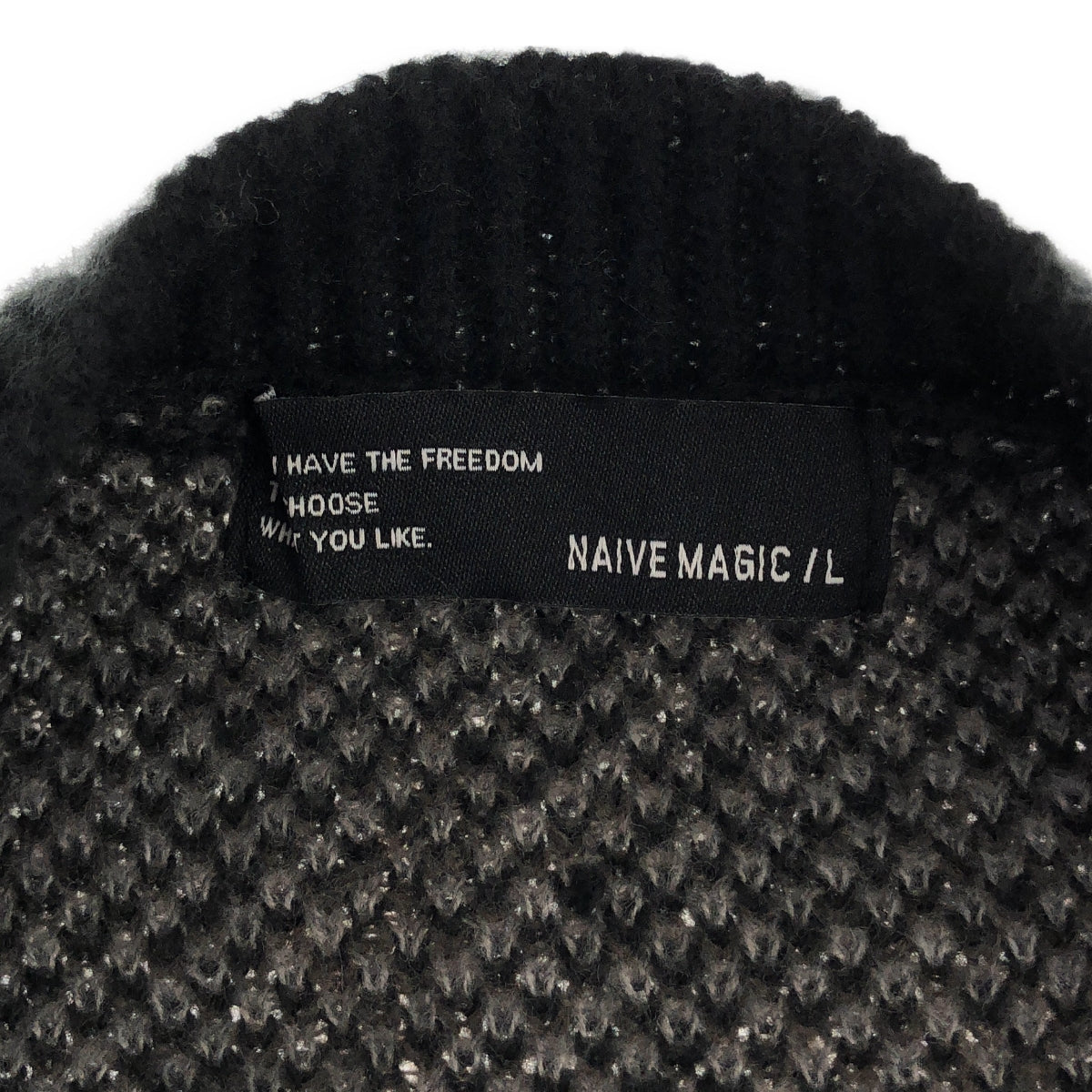 NAIVE MAGIC | Jacquard crew neck knit pullover | L | Men's