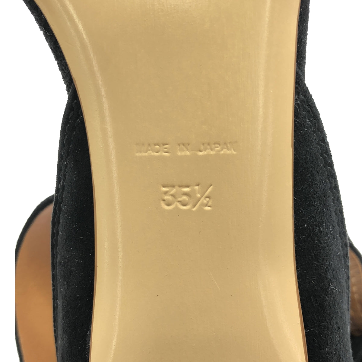 PIPPICHIC / ピッピシック | UNITED ARROWS 別注 スウェード アンクルクロス ストラップ サンダル | 35 1/2 | ブラック | レディース