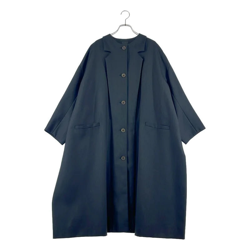 mina perhonen / ミナペルホネン | 2021AW | piena / ピエーナ オーバーシルエット ノーカラー コート / 総裏地 | 38 | レディース