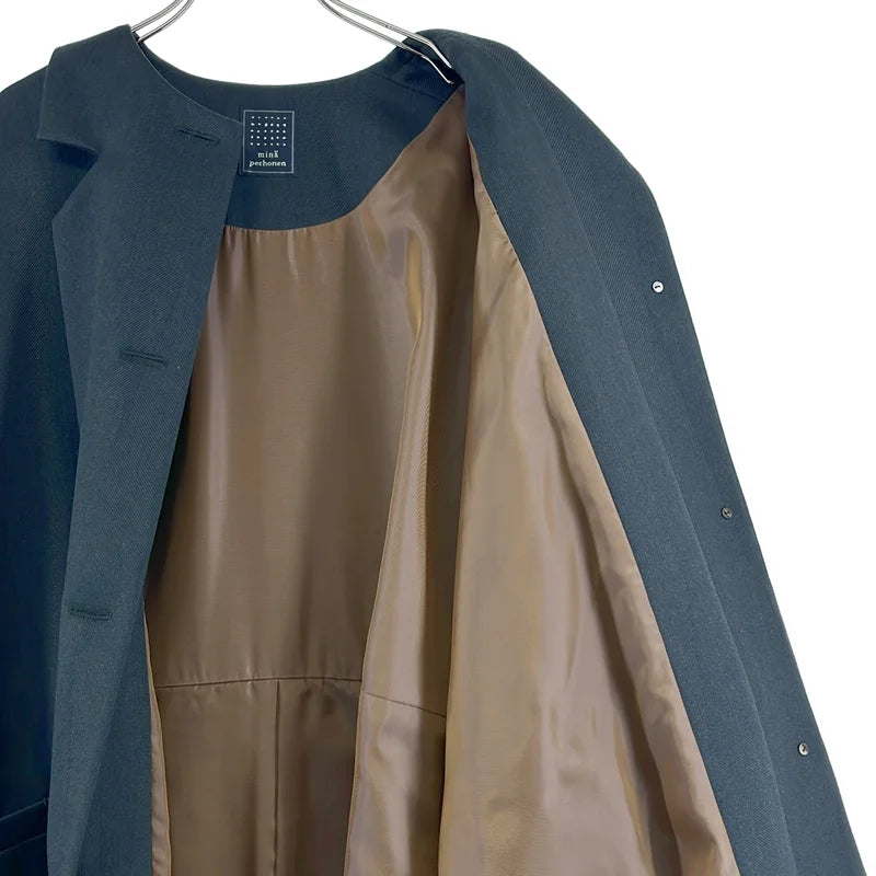 mina perhonen / ミナペルホネン | 2021AW | piena / ピエーナ オーバーシルエット ノーカラー コート / 総裏地 | 38 | レディース