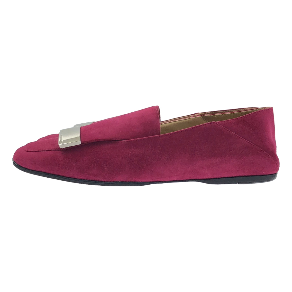 【美品】  sergio rossi / セルジオロッシ | SR1 Slipper スウェードレザー スクエアトゥ フラットシューズ | 36 1/2 | ワインレッド | レディース