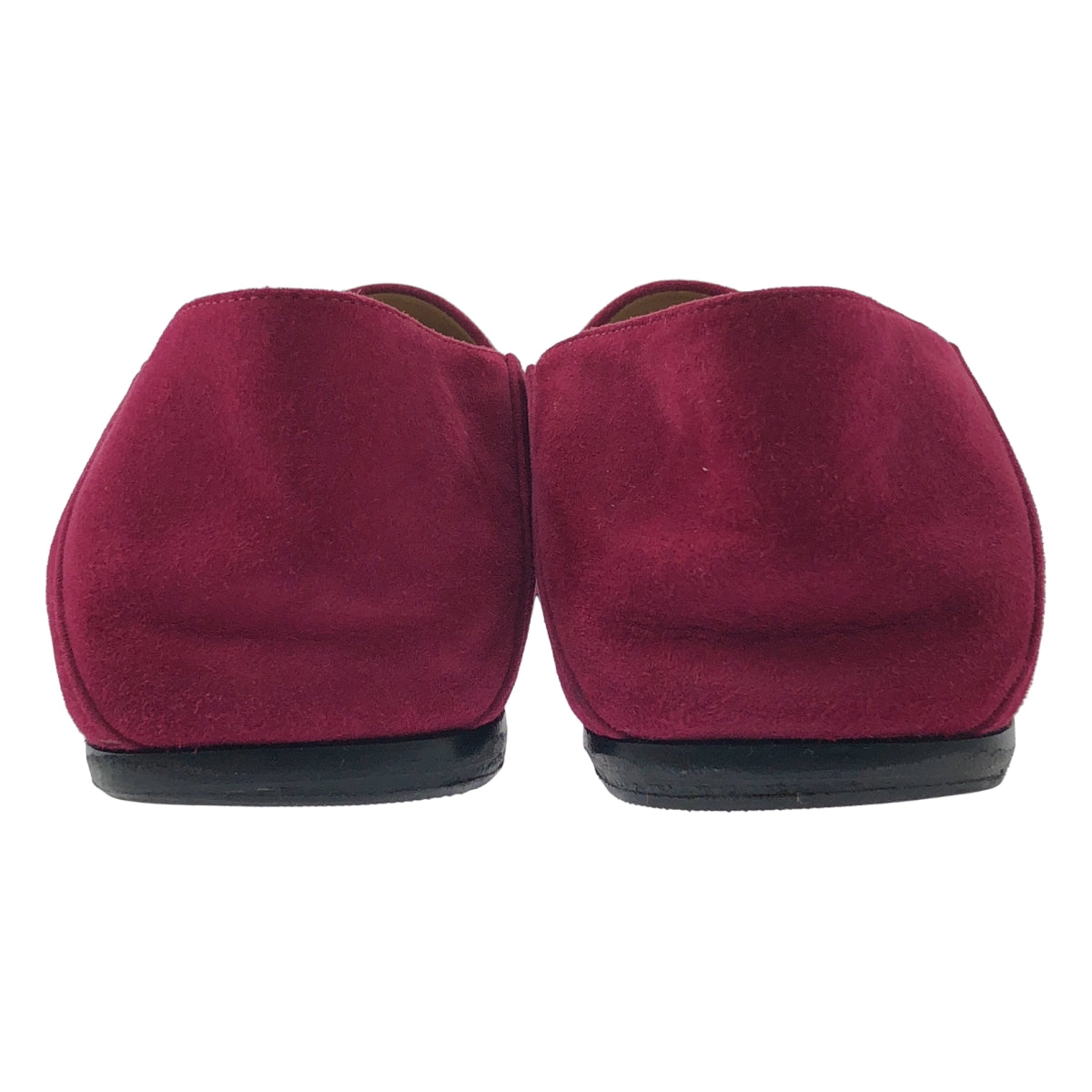 [品相良好] sergio rossi / 塞喬·羅西 | SR1 拖鞋 絨面革方頭平底鞋 | 36 1/2 | 酒紅色 | 女款