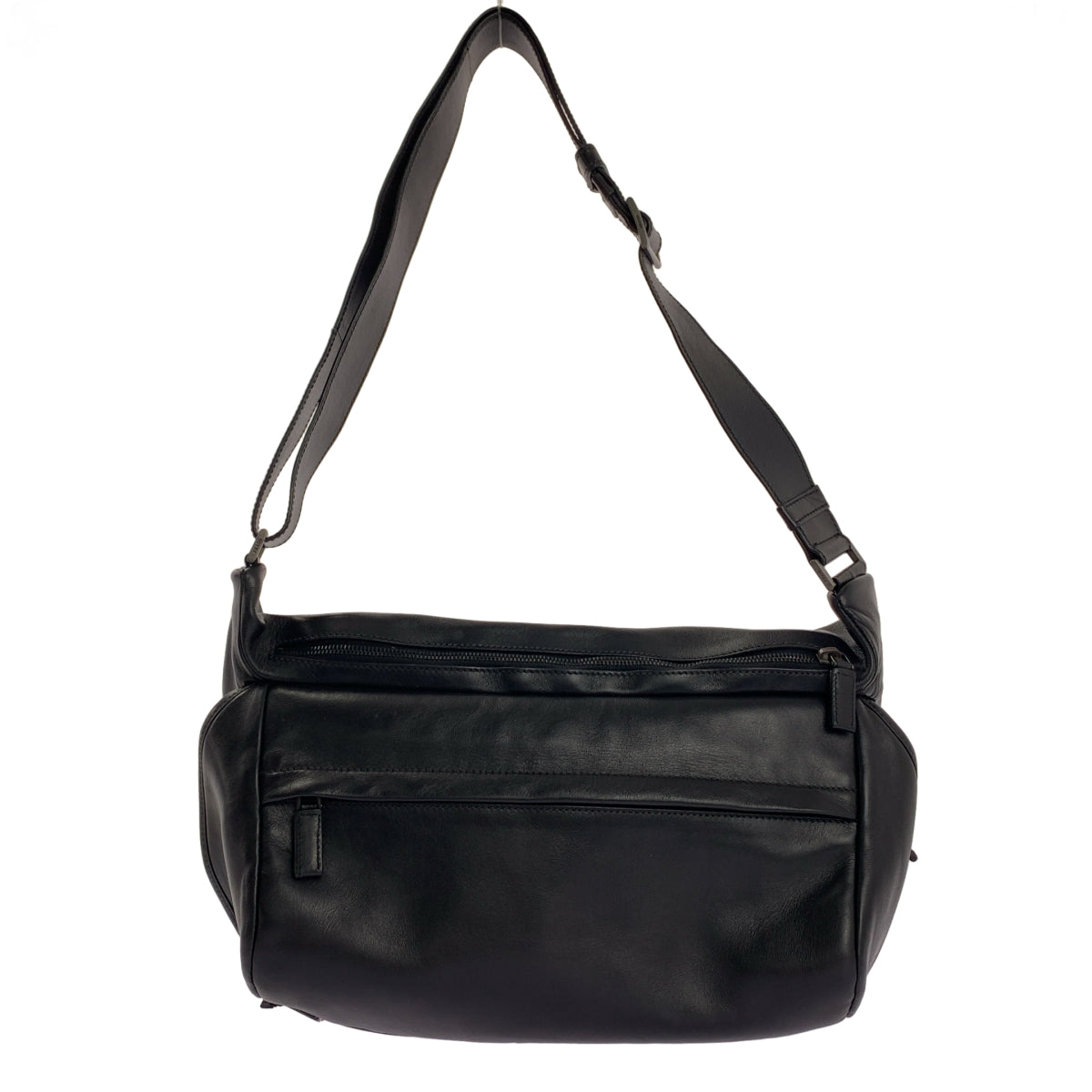 【美品】 PRADA / 프라다 | 가죽 엠보싱 로고 플랩 숄더백 / 전면 안감 / VA0991 | 블랙 | 남성