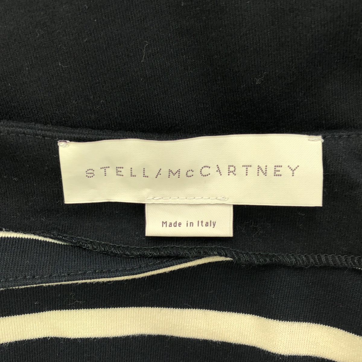 STELLA McCARTNEY / ステラマッカートニー | ボートネック 切替 ボーダー ジップ Tシャツ | 36 | レディース