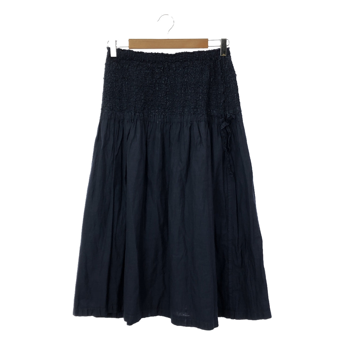 me ISSEY MIYAKE | Washer-switched drawstring long skirt / lined | Navy | Women's