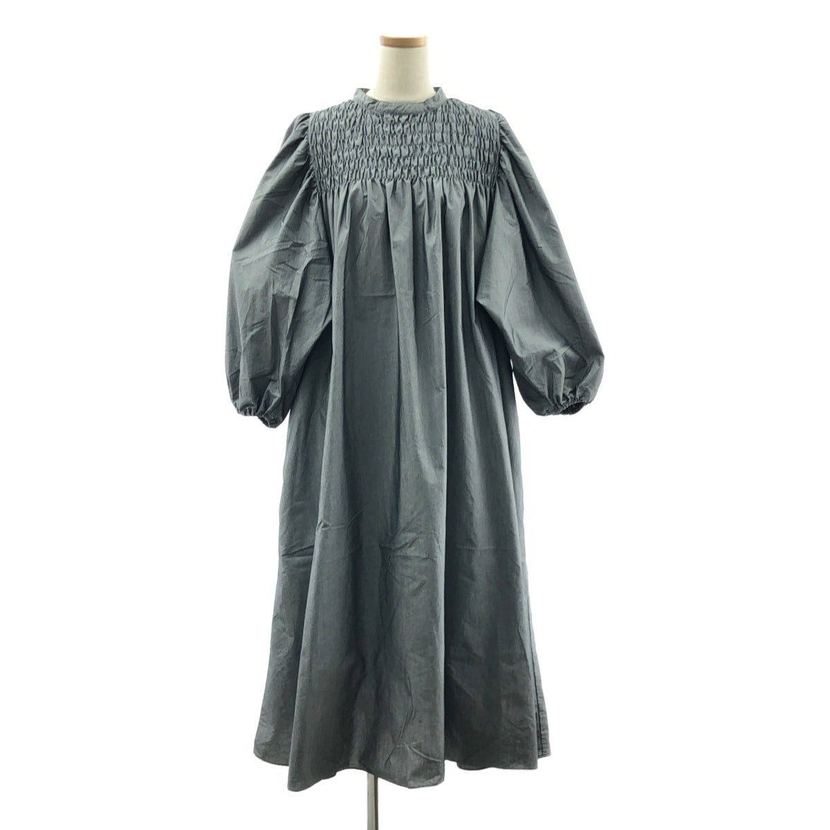 GALERIE TISSU | 有機棉褶皺洋裝 | 灰色 | 女款