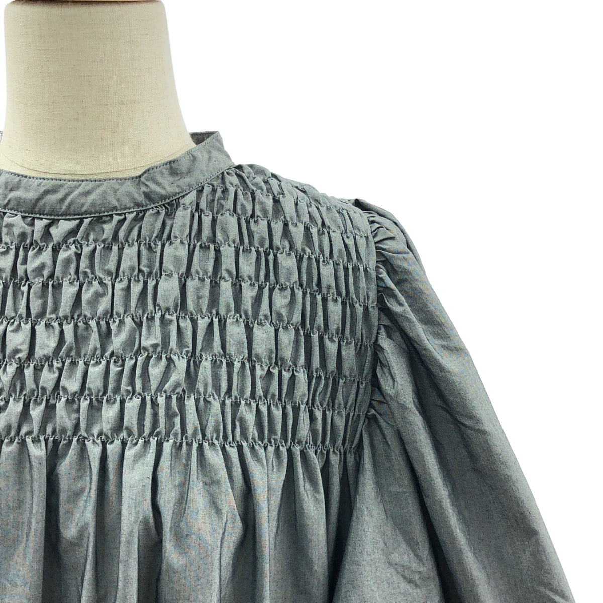 GALERIE TISSU | 有機棉褶皺洋裝 | 灰色 | 女款