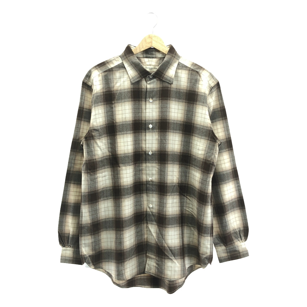 【美品】  Aquellos Ojos Verdes BISHU / アケヨスオホスベルデスビシュウ | Wool Ombre Wide collar shirts / オンブレ チェック シャツ | 4 | ブラウン系 | メンズ