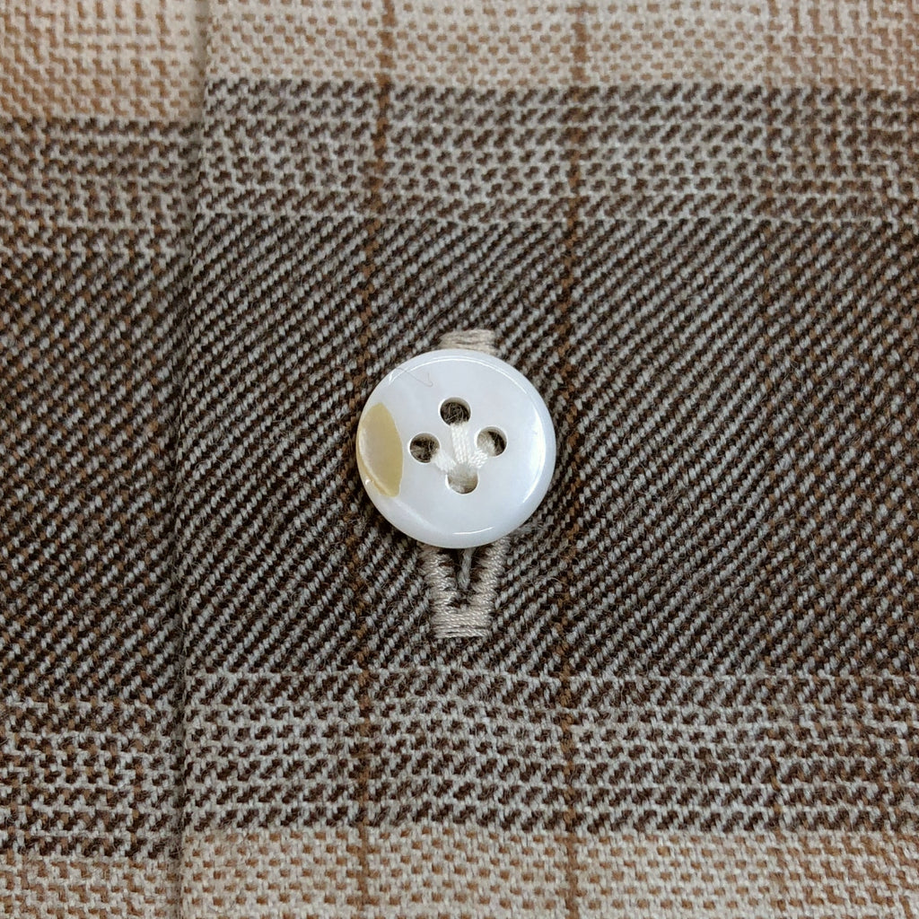 【美品】  Aquellos Ojos Verdes BISHU / アケヨスオホスベルデスビシュウ | Wool Ombre Wide collar shirts / オンブレ チェック シャツ | 4 | ブラウン系 | メンズ