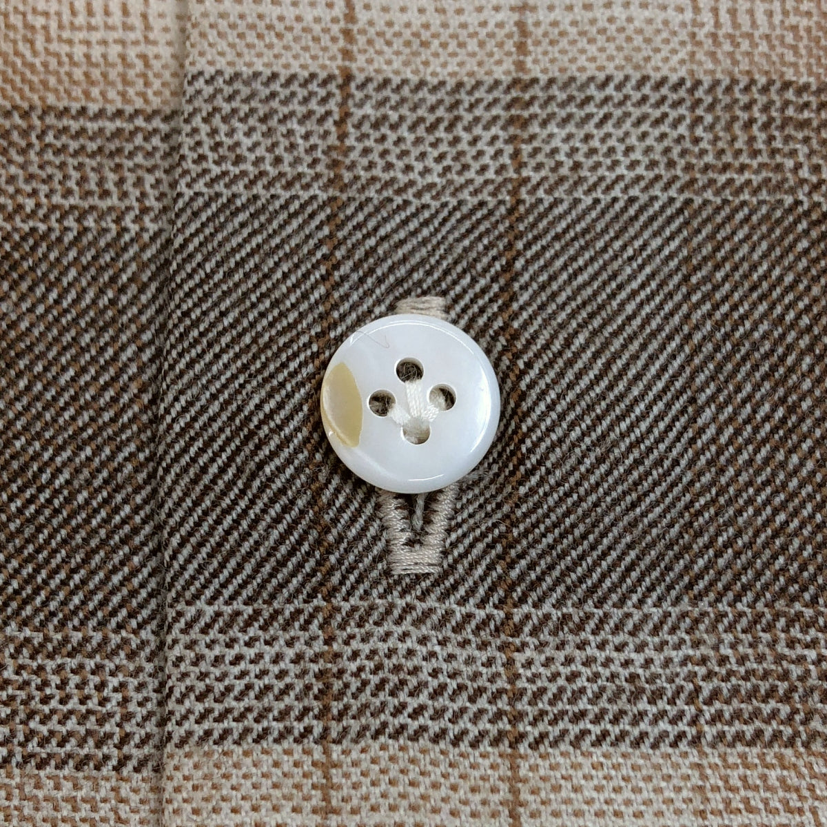 【美品】  Aquellos Ojos Verdes BISHU / アケヨスオホスベルデスビシュウ | Wool Ombre Wide collar shirts / オンブレ チェック シャツ | 4 | ブラウン系 | メンズ
