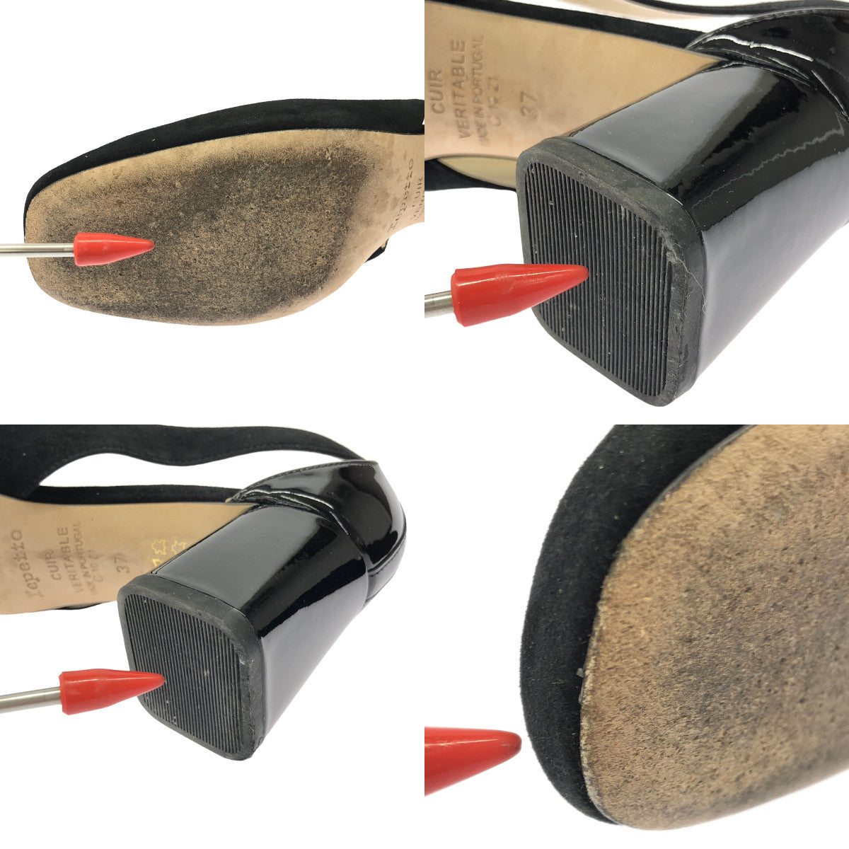 雷佩托 |漆皮帶高跟鞋 | 38 |黑色 |女性的