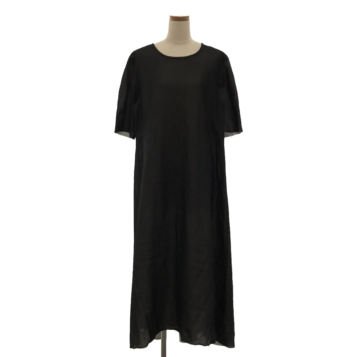 Un-namable / アンネイマブル | クルーネック ワイドフレアワンピース | M | ブラック | レディース
