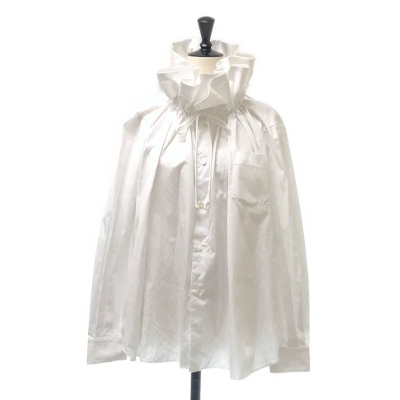 COMME des GARCONS COMME des GARCONS / コムコム | 2023SS | 綿ブロード 襟ラッフルギャザー ブラウス シャツ | S | レディース