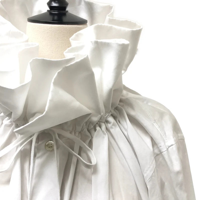 COMME des GARCONS COMME des GARCONS / コムコム | 2023SS | 綿ブロード 襟ラッフルギャザー ブラウス シャツ | S | レディース