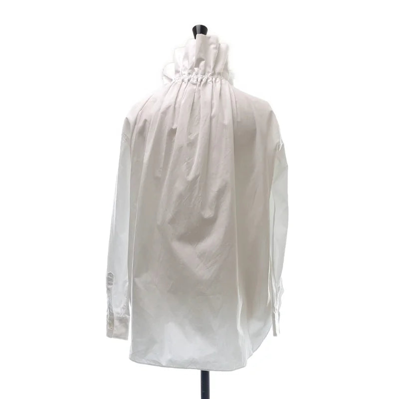 COMME des GARCONS COMME des GARCONS / コムコム | 2023SS | 綿ブロード 襟ラッフルギャザー ブラウス シャツ | S | レディース