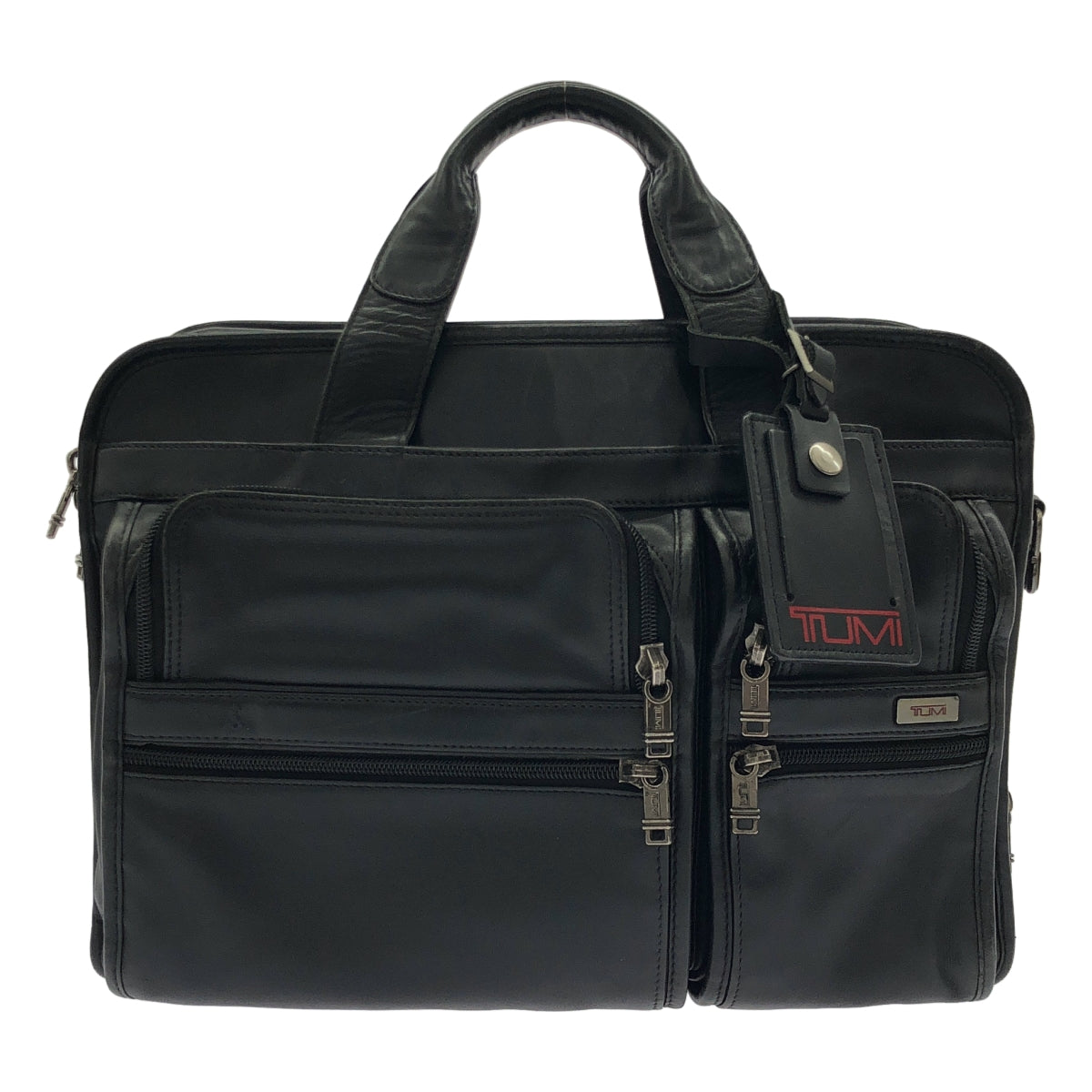 TUMI | ALPHA 皮革公事包 | 黑色 | 男款