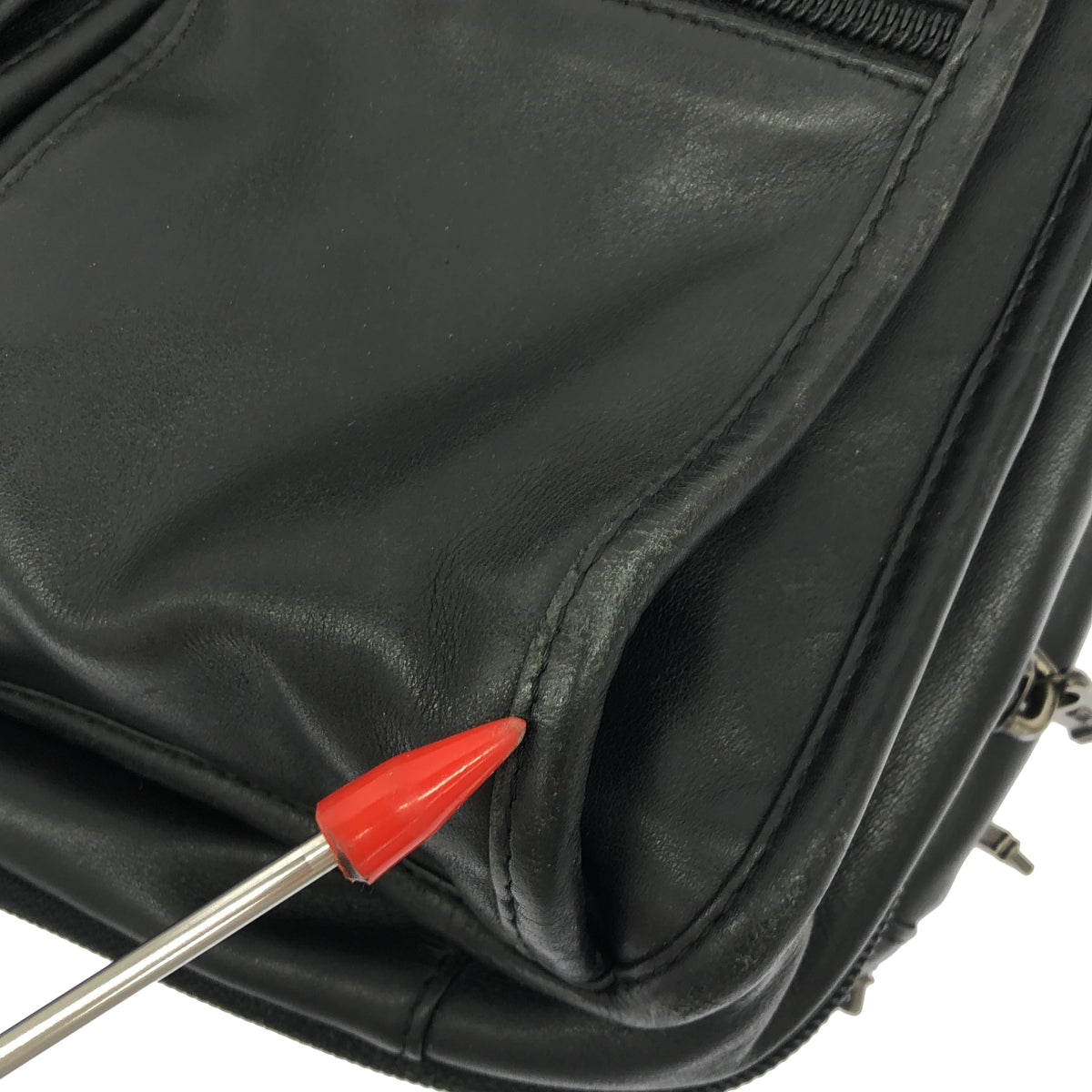 TUMI / 투미 | ALPHA 가죽 서류 가방 | 블랙 | 남성