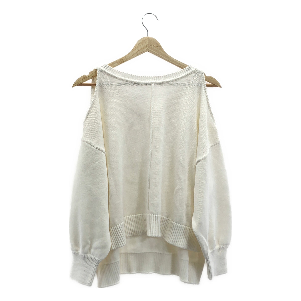 【美品】  Diagram GRACE CONTINENTAL / ダイアグラム | コットン カットアウト スリット ニット プルオーバー | 36 | ホワイト | レディース
