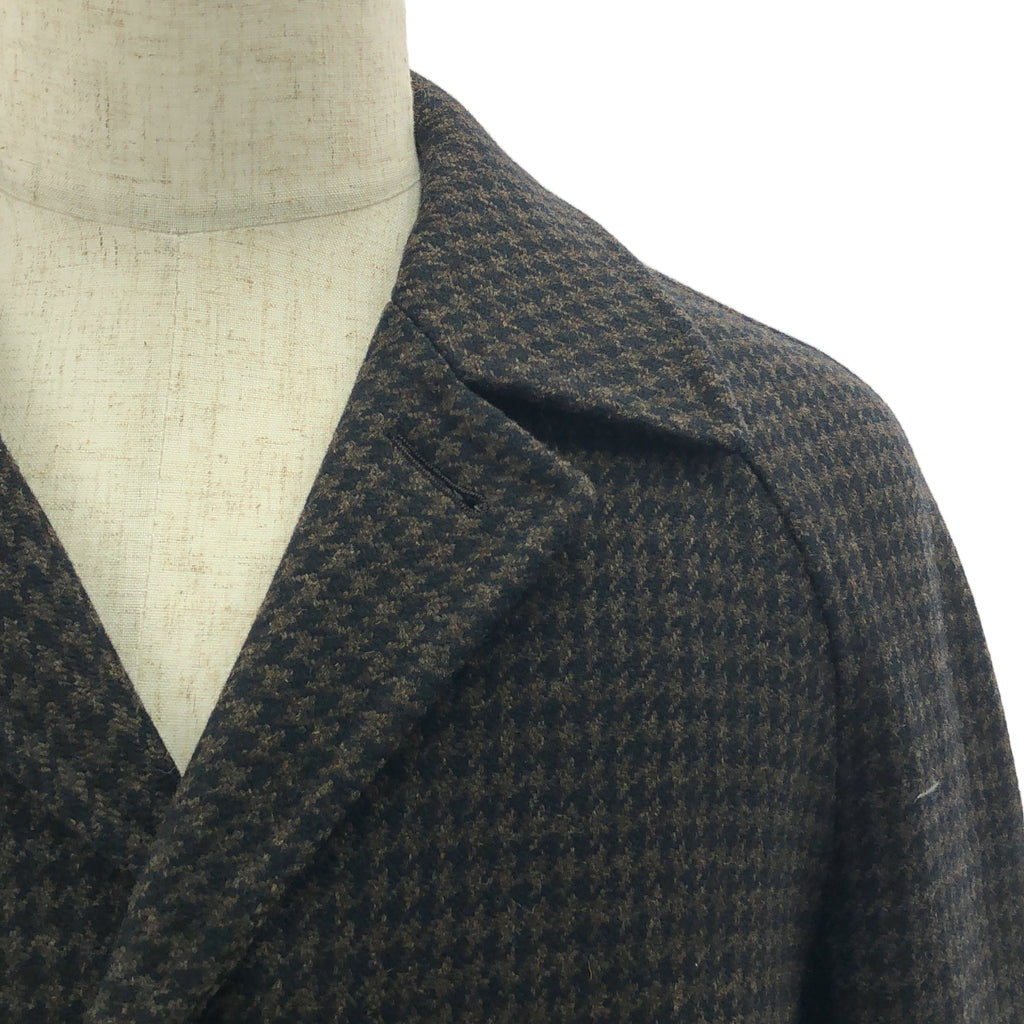 RING JACKET / リングジャケット | ハウンドトゥース ウール チェスターコート | 50 | ブラウン / ブラック | メンズ