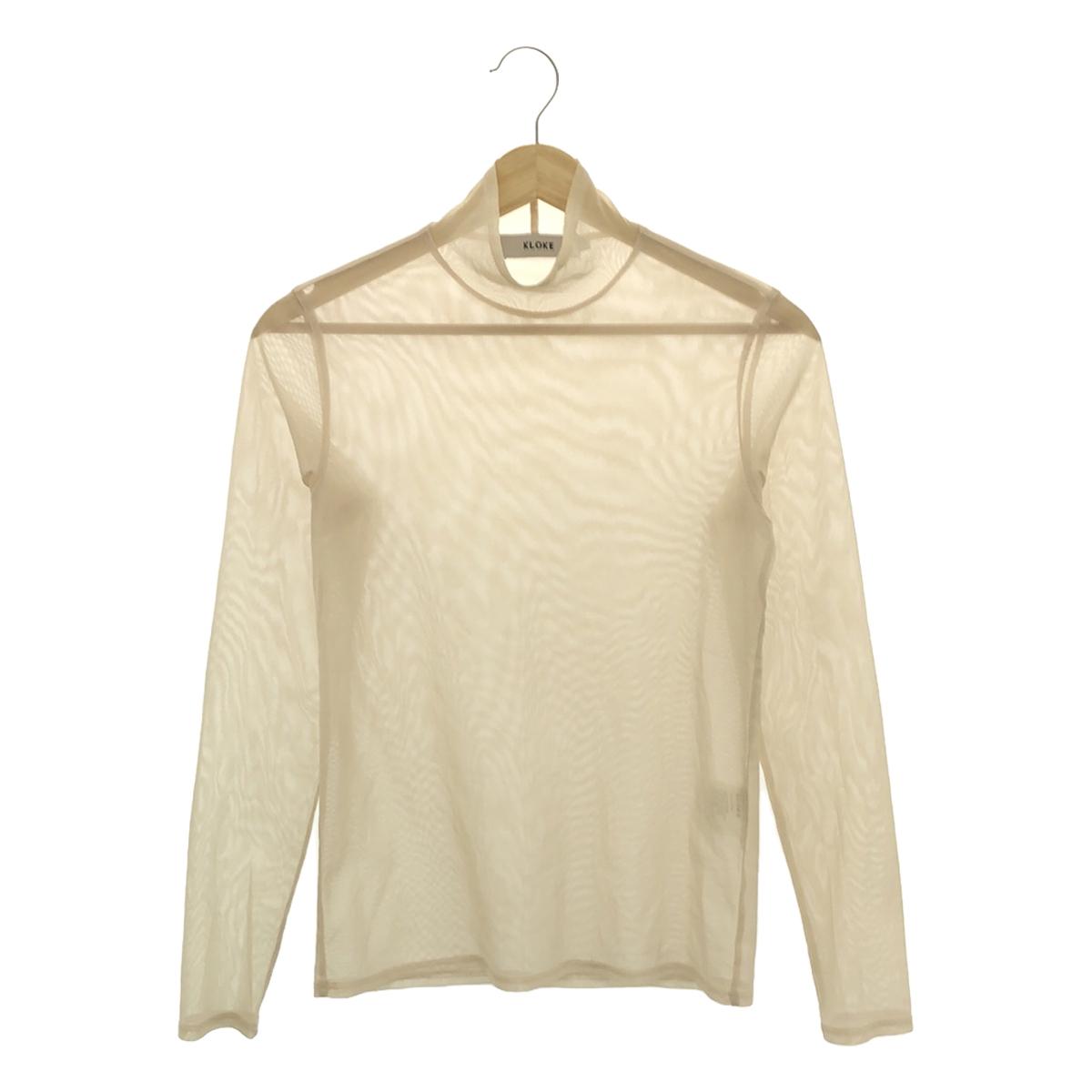 KLOKE | Mesh Top | High Neck Mesh Top | S | Beige | Women's