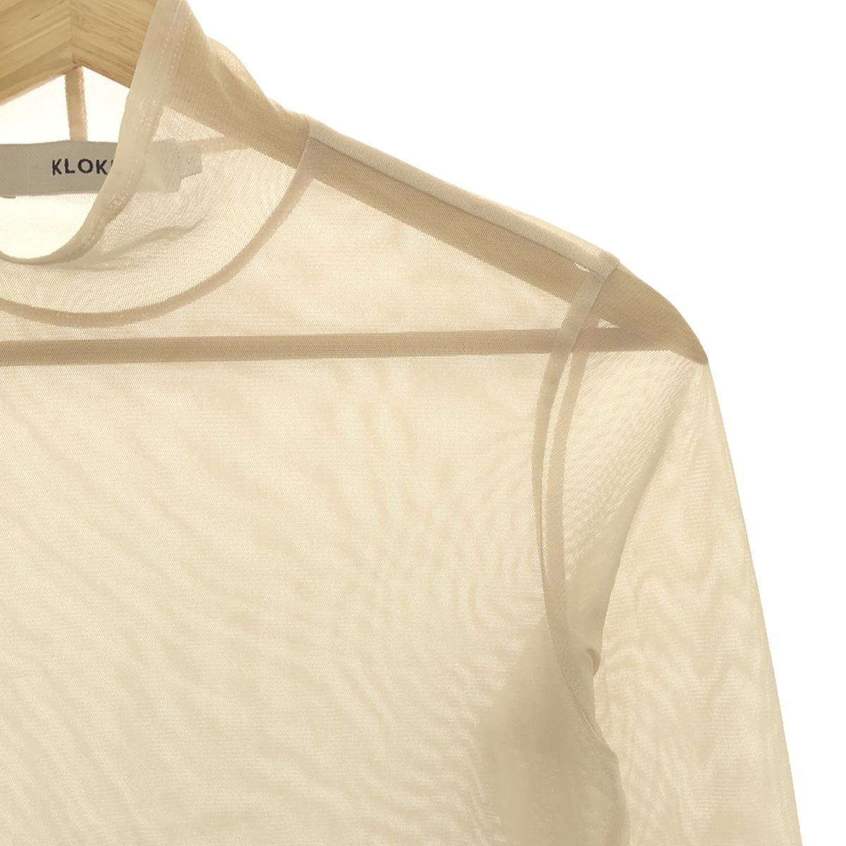 KLOKE | Mesh Top | High Neck Mesh Top | S | Beige | Women's