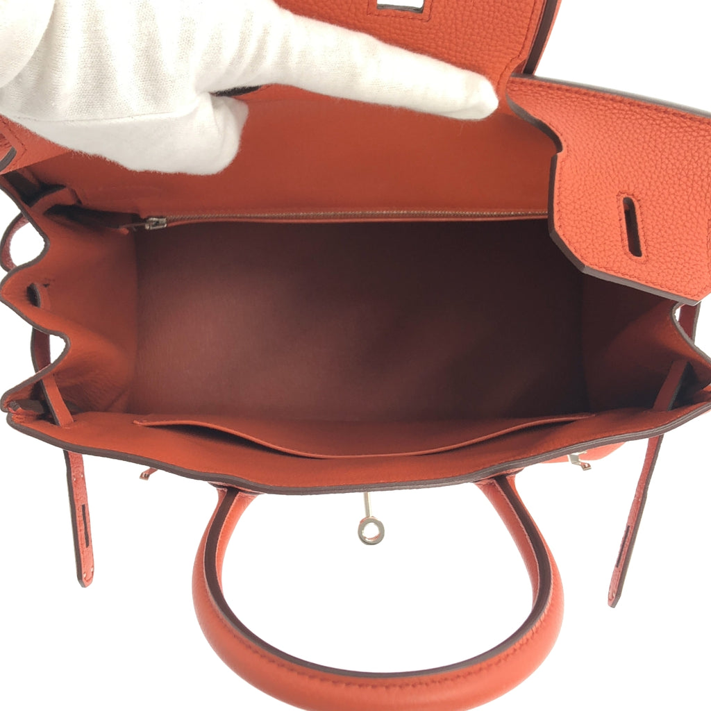 HERMES / 헤르메스 | 버킨 30 토고 가죽 핸드백 X 각인 / 실버 브래킷 |