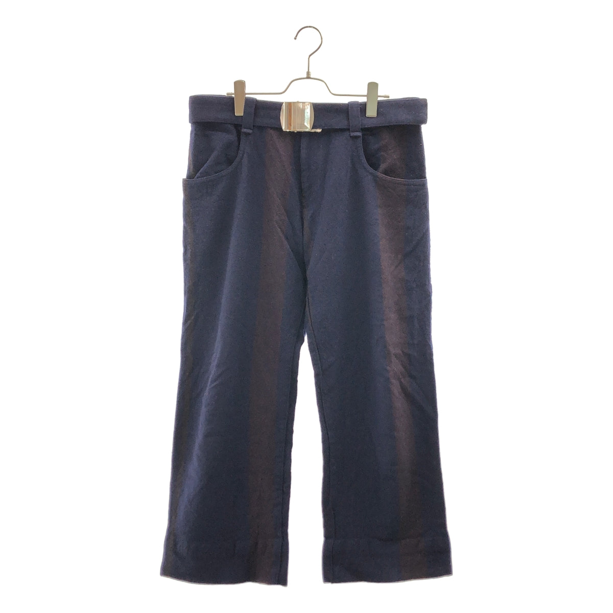 Yohji Yamamoto FEMME | 羊毛扭結腰帶條紋寬褲 | 2碼 | 女款