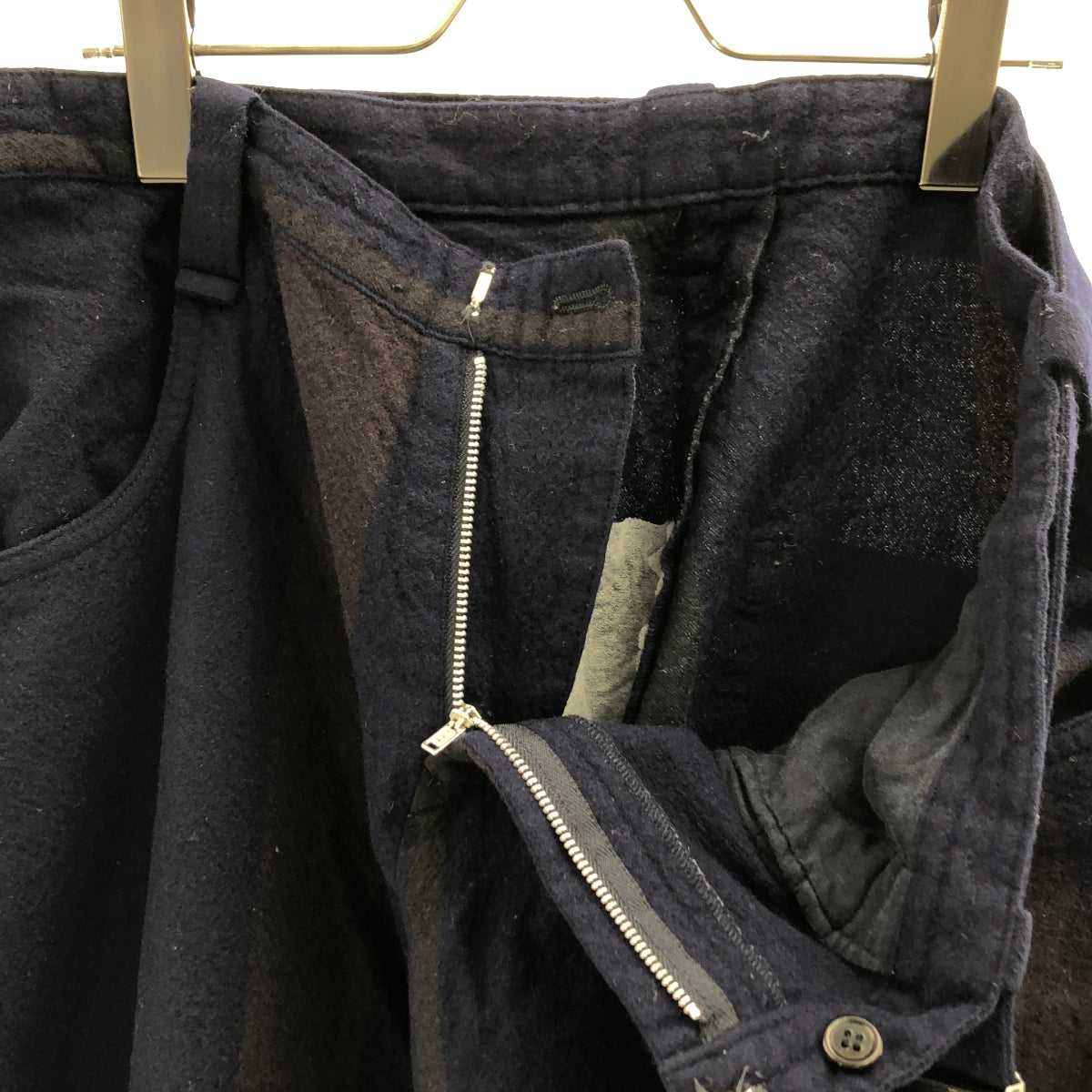 Yohji Yamamoto FEMME | 羊毛扭結腰帶條紋寬褲 | 2碼 | 女款