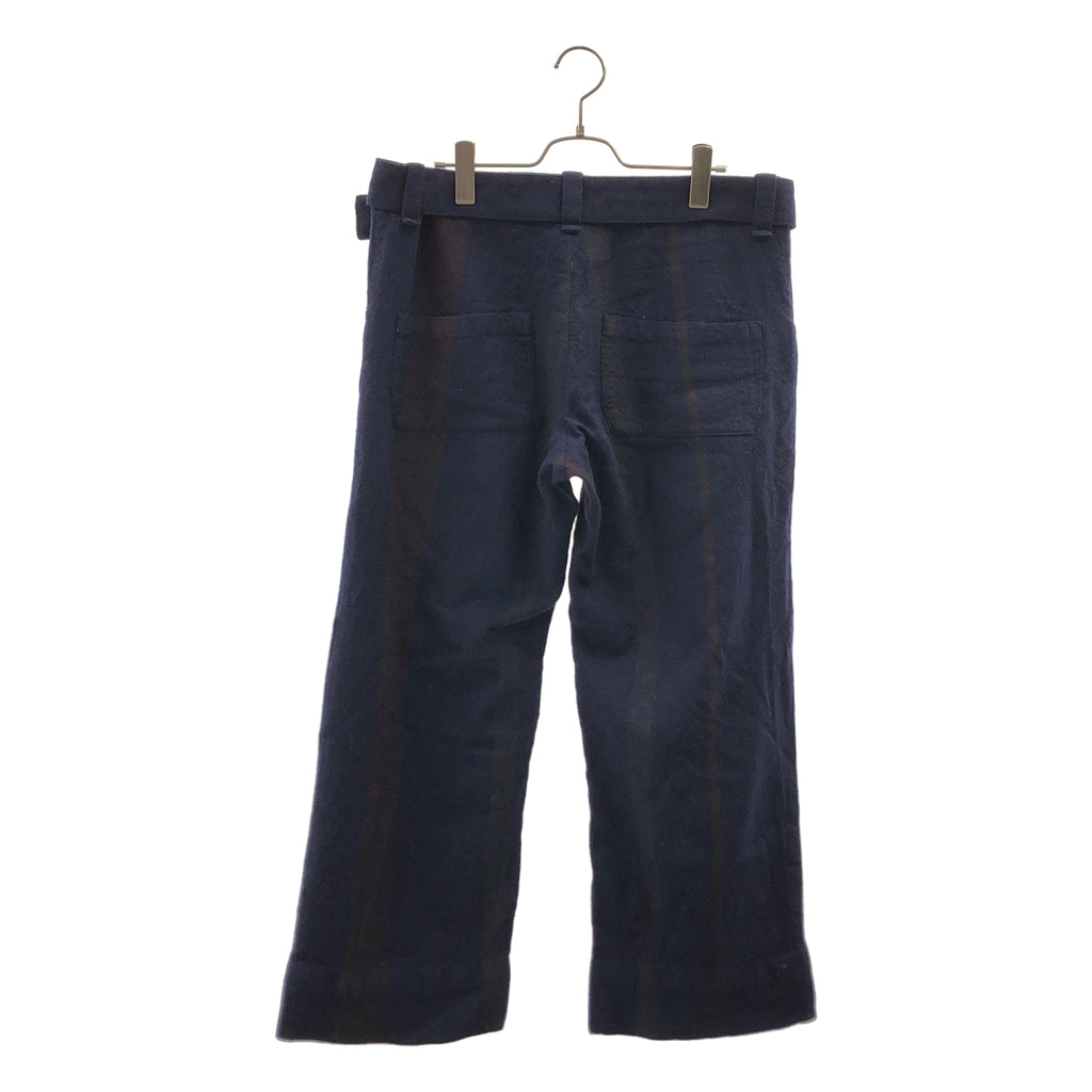 Yohji Yamamoto FEMME | 羊毛扭結腰帶條紋寬褲 | 2碼 | 女款