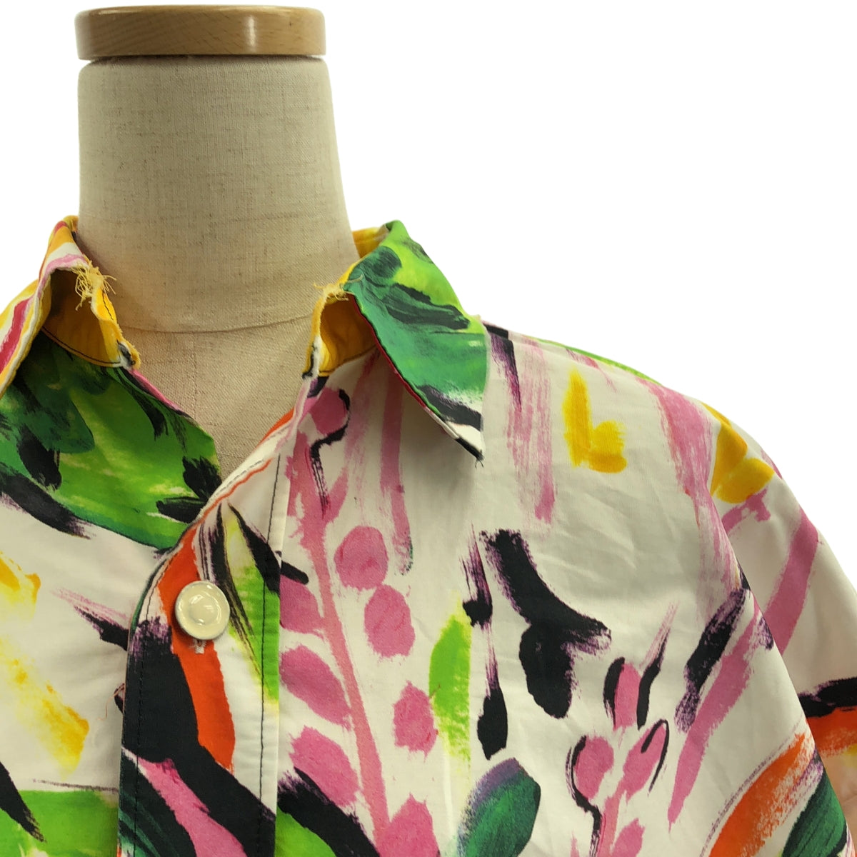 MARNI / 마르니 | 2020SS | 총 무늬 오버 실루엣 컷오프 셔츠 원피스 | 38 | 여성