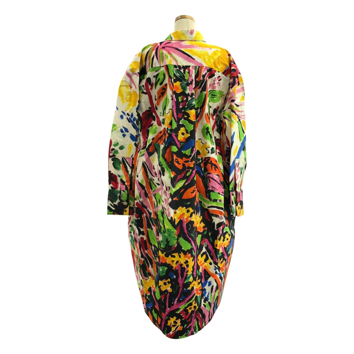 MARNI / 마르니 | 2020SS | 총 무늬 오버 실루엣 컷오프 셔츠 원피스 | 38 | 여성