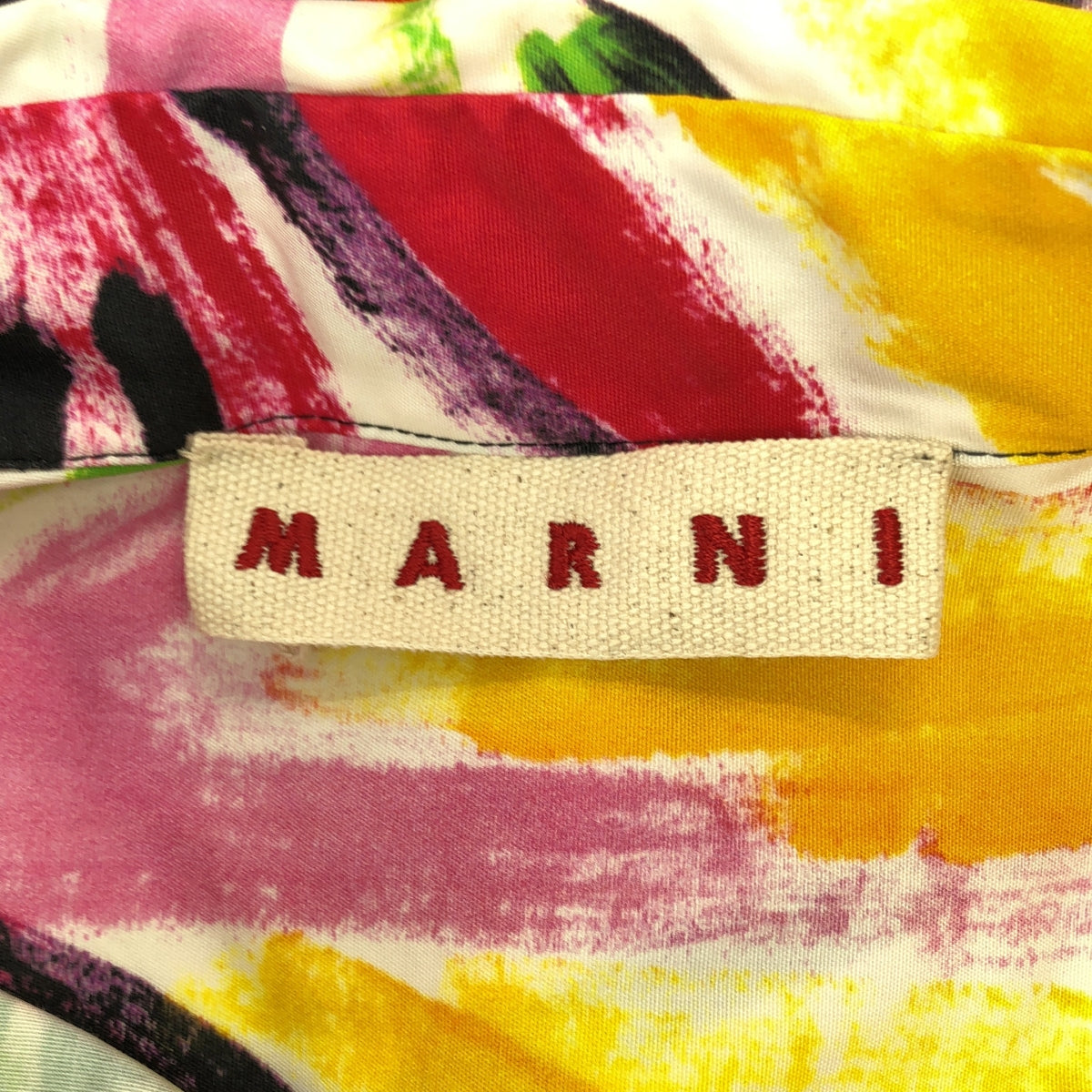 MARNI / 마르니 | 2020SS | 총 무늬 오버 실루엣 컷오프 셔츠 원피스 | 38 | 여성