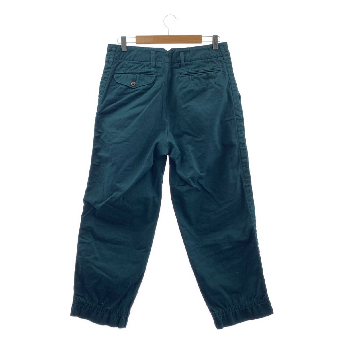 kolor | 褶皺褲 | 棉質斜紋布褶皺寬褲 | 2碼 | 綠色 | 男款