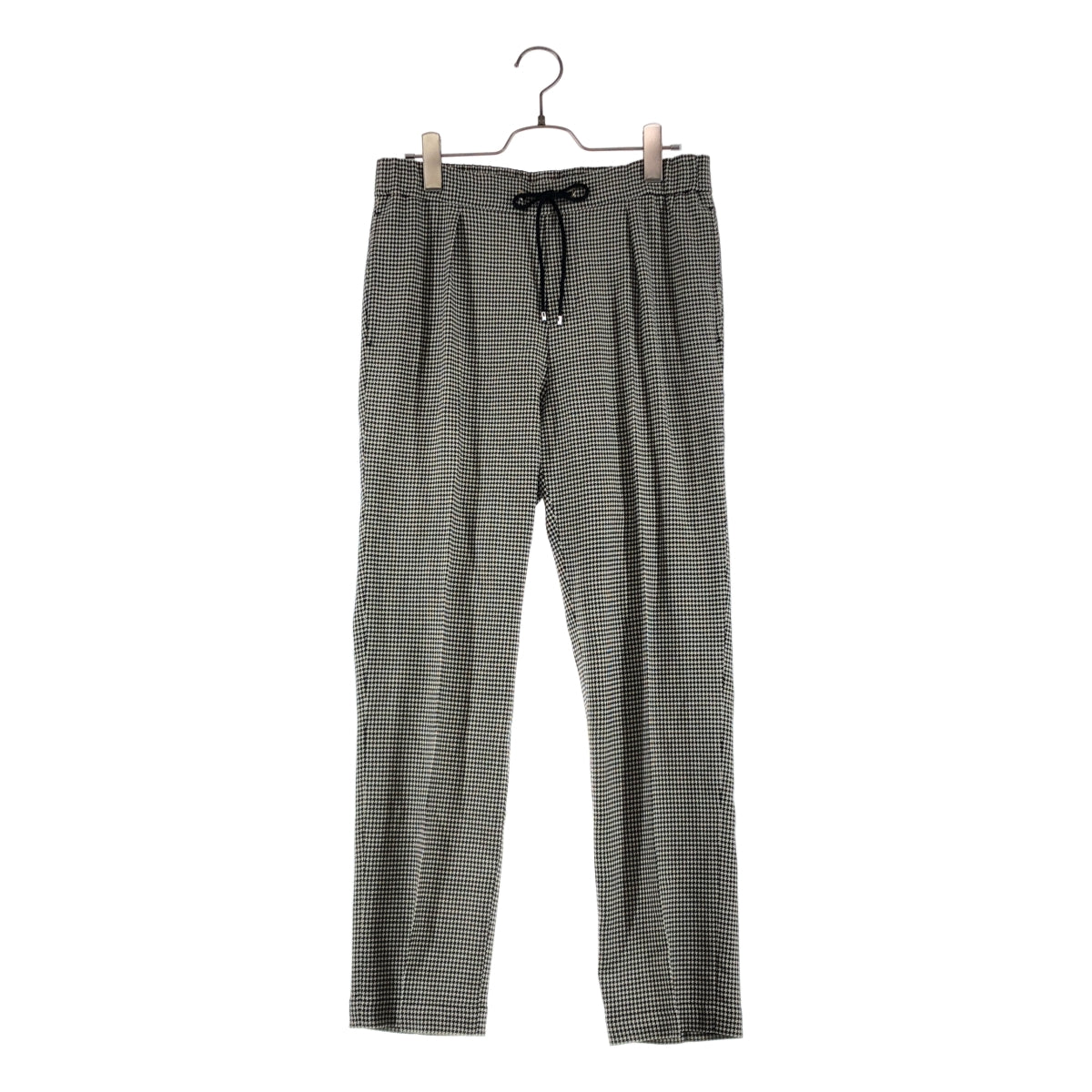 RALPH LAUREN PURPLE LABEL / ラルフローレンパープルレーベル | ウール ストレッチ 千鳥格子 タック イージーパンツ | 0 | レディース