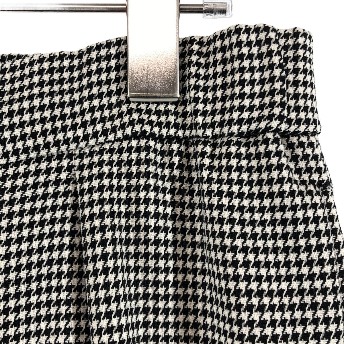 RALPH LAUREN PURPLE LABEL / ラルフローレンパープルレーベル | ウール ストレッチ 千鳥格子 タック イージーパンツ | 0 | レディース