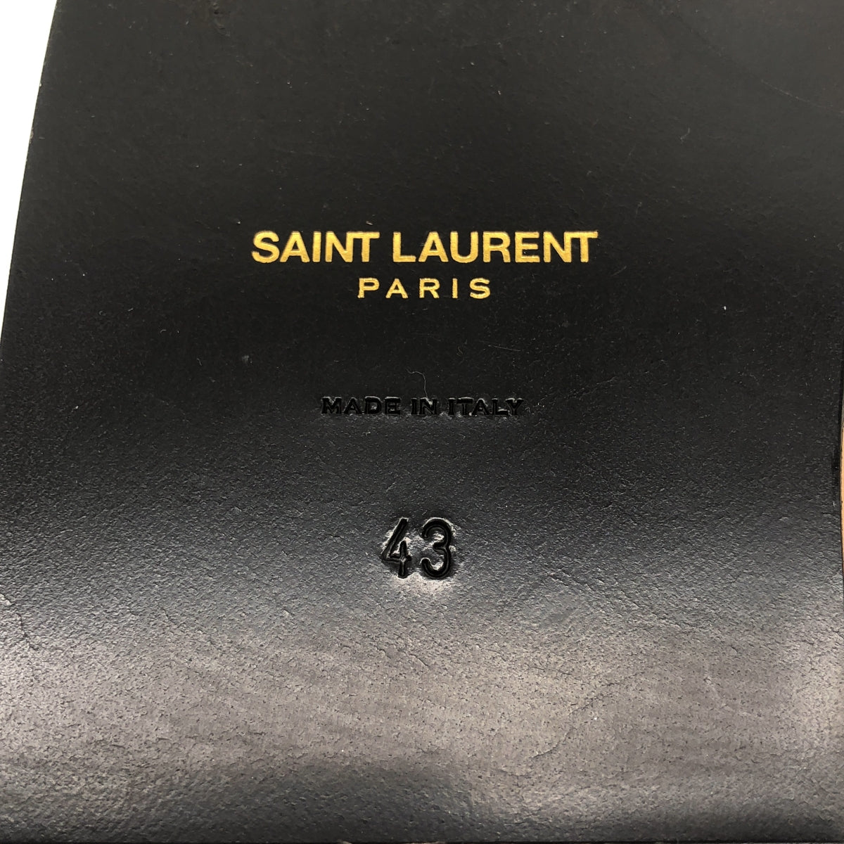 【미품】 SAINT LAURENT / 생로랑 | 컬버 슬라이드 (부드러운 가죽) 샌들 신발 | 43 | GOLD BROWN | 남성